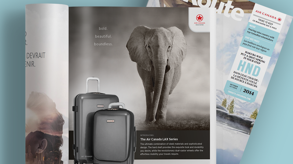 Bold and Beautiful Luggage Magazine Ad